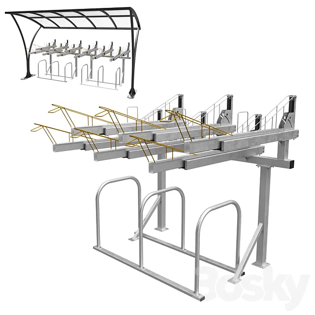 Bicycle parking 3ds Max