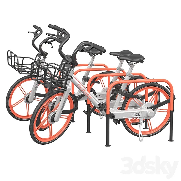 Bicycles in the parking area 3DS Max Model