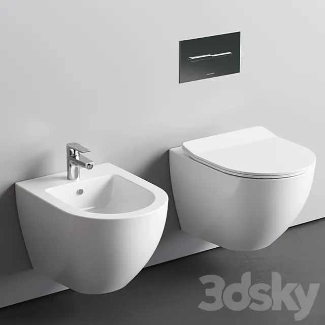 Bidet_Toilet bowl Ceramica Nova Metropol 3DS Max Model