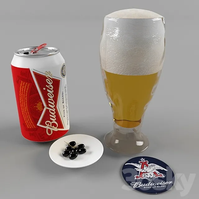 bierre budweiser 3ds Max