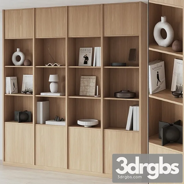 Big bookcase with modern decor 2 3dsmax Download