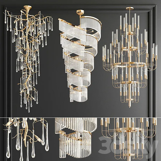 Big Chandeliers Collection – 3 type 3DSMax File
