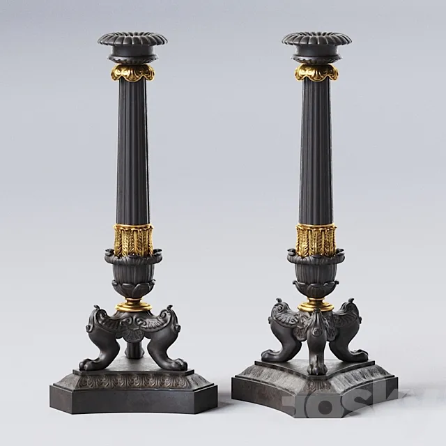 Big Empire Candlestick 3DS Max Model