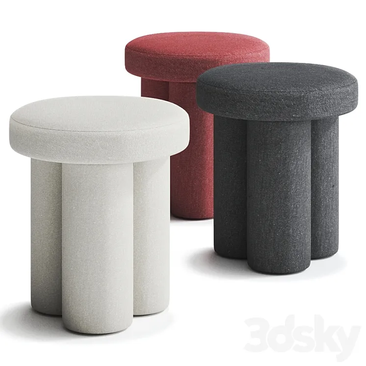 BIG FOOT Fabric stool by 101 Copenhagen 3DS Max Model