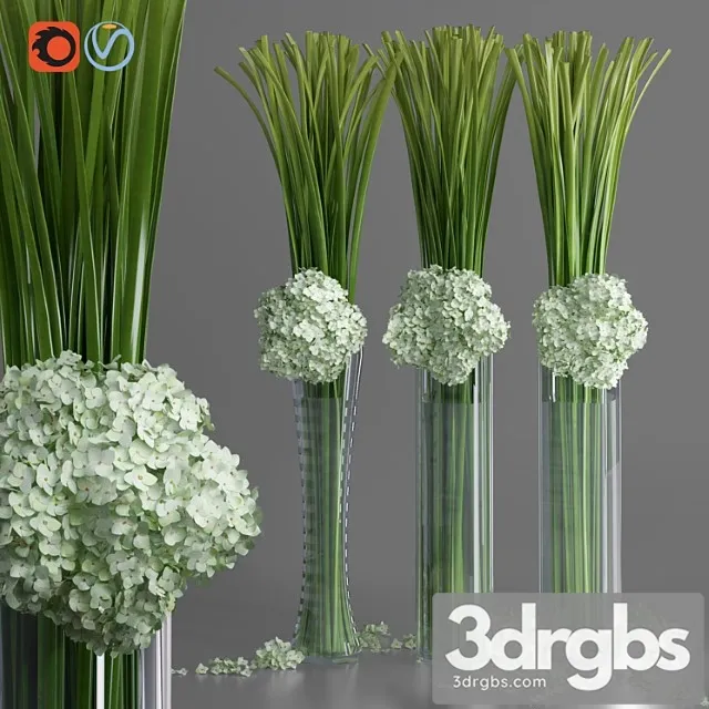 Big hydrangea leaf vases decorative set