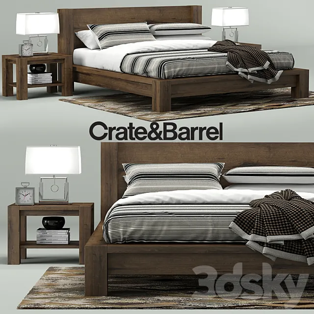 Big Sur Bed Collection Crate&Barrel 3DS Max Model