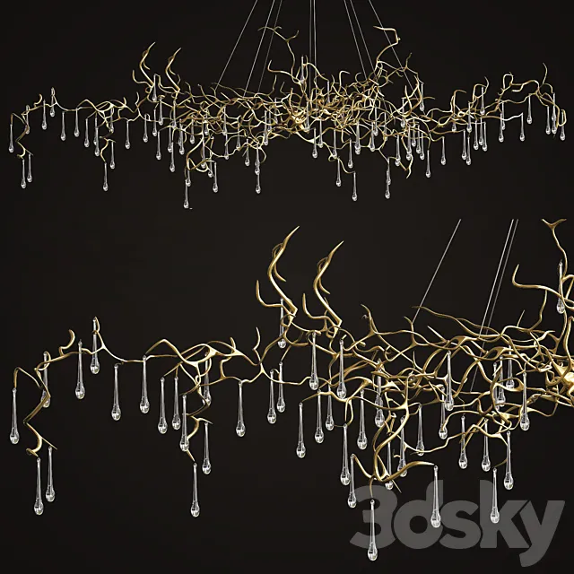 Bijout Oval Chandelier by Serip Lighting 3DS Max Model