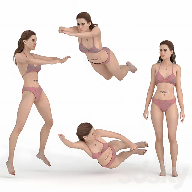 Bikini Woman 04 Poses 3ds Max