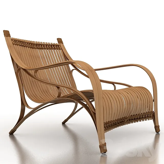 Bilah Bamboo ArmChair 3DS Max Model