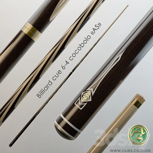 Billiard cue company “AS” 3DS Max Model