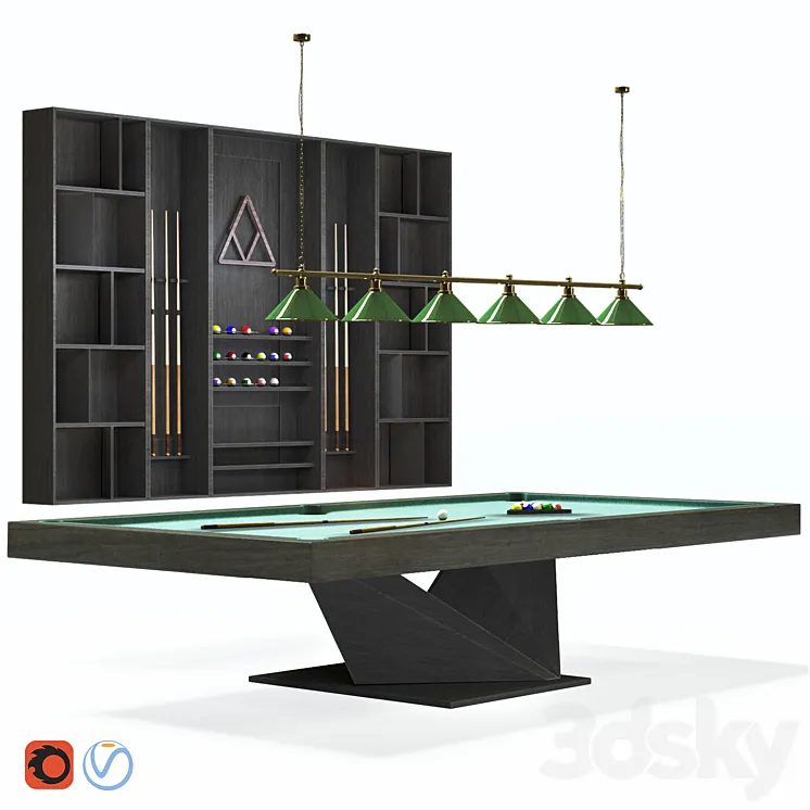 Billiard room set 3DS Max Model
