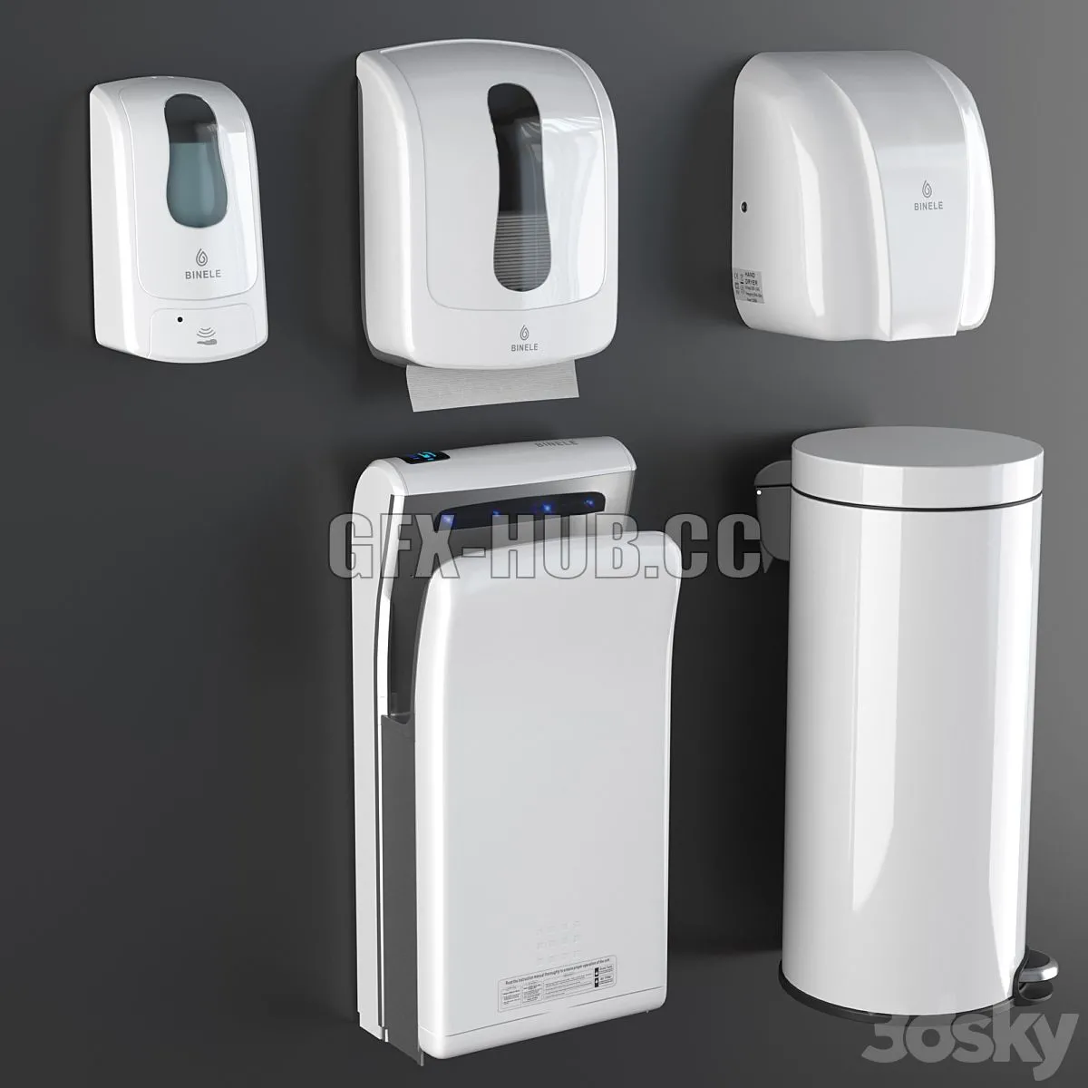 Binele equipment set (hands white) 3dsMax Model