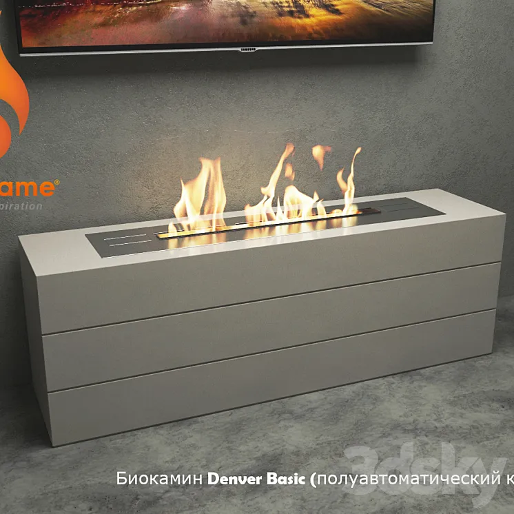 Bio Fireplace Denver Basic (semi-automatic fire) 3DS Max