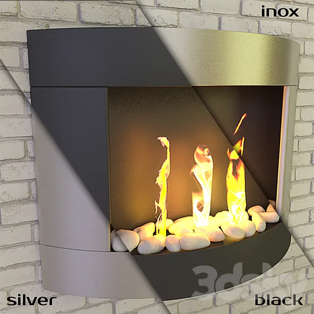 Bio-fireplace Stockholm (Black. Silver. Inox) 3DSMax File