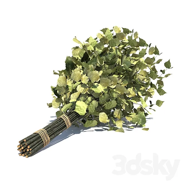 Birch broom for a bath or sauna 3ds Max