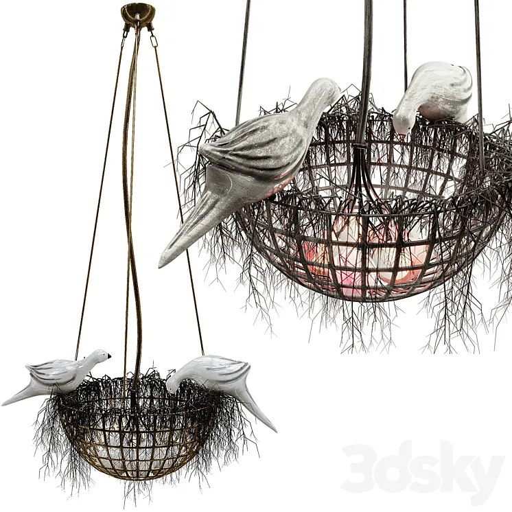 Bird Nest Pendant Light 3DS Max