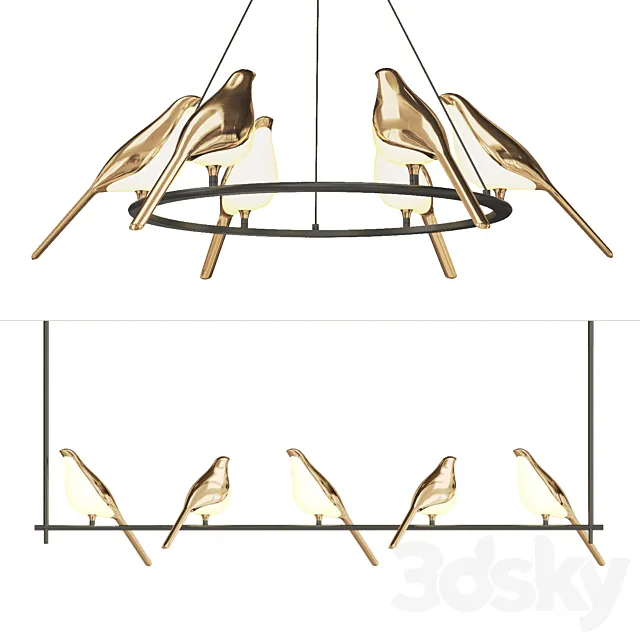 Bird-shaped chandelier NOMI 3DSMax File