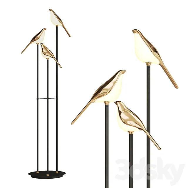 bird-shaped floor lamp NOMI floor 3DS Max Model