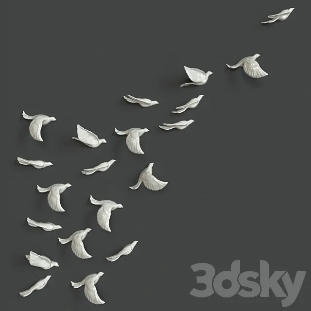 Bird Wall Decors 3DS Max Model