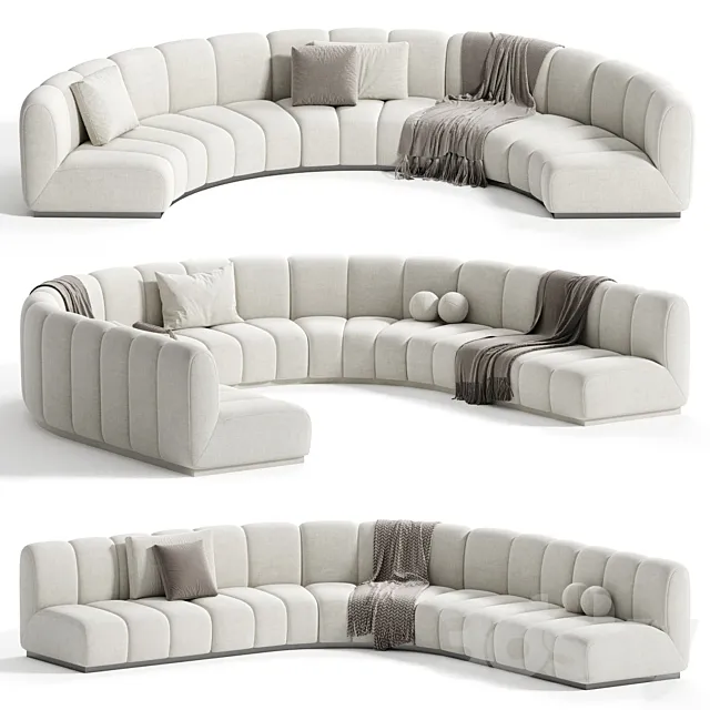Biscuit Sectional Sofa Collection 3ds Max