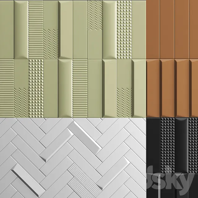 BISCUIT TILE-STONE SOURCE 3D PANEL 3ds Max