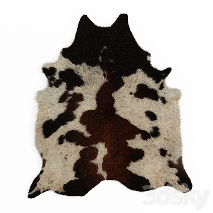 Black and Brown Spotted Cowhide Rug 3DS Max