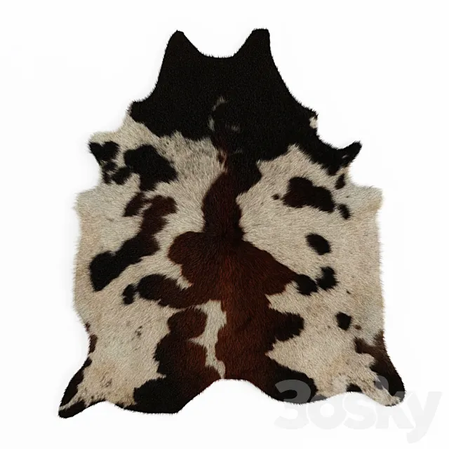 Black and Brown Spotted Cowhide Rug 3DSMax File