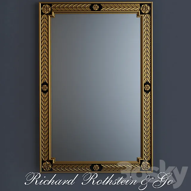 Black and Gold Neoclassical Mirror 3DSMax File