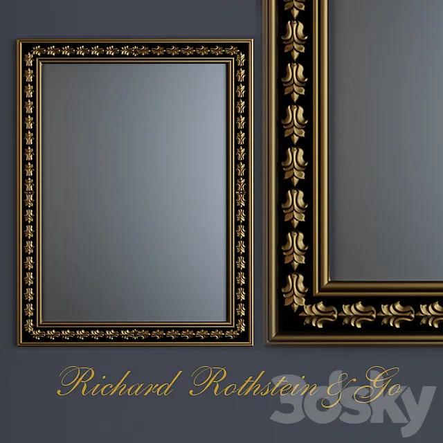 Black and Gold Traditional Mirror 3DSMax File