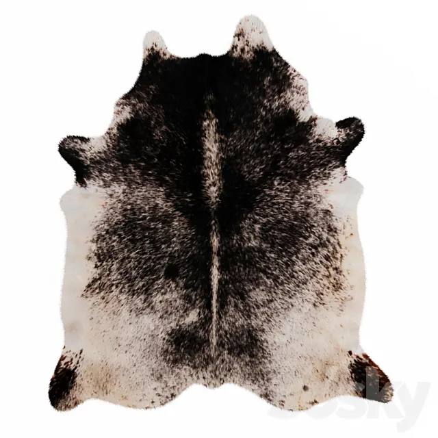 Black And White Cowhide Rug 3DSMax File