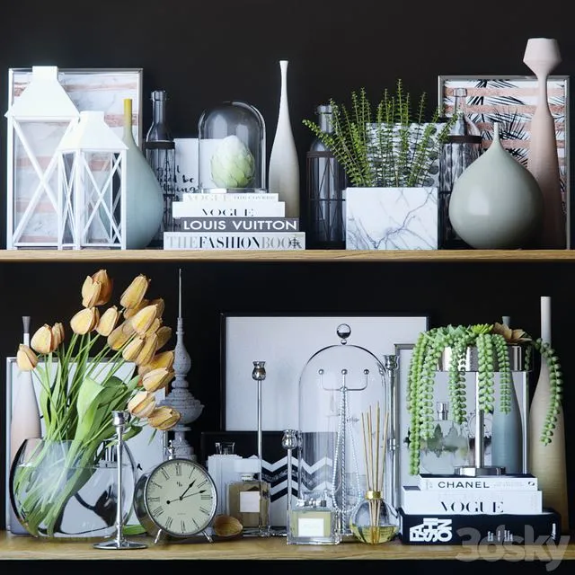 Black and white decor set 3 3dsMax Model