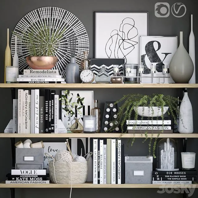 Black and white decor set 6 3dsMax Model