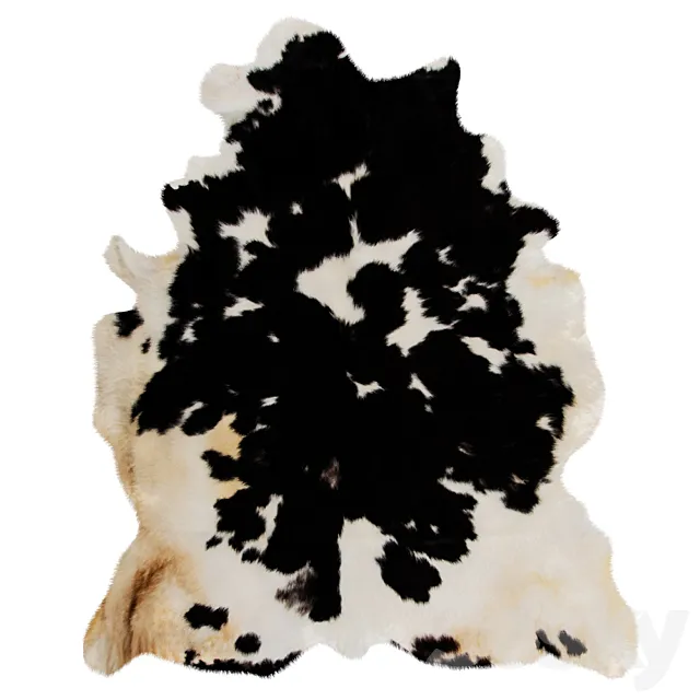 Black And White Skin Cow Rug 3DSMax File