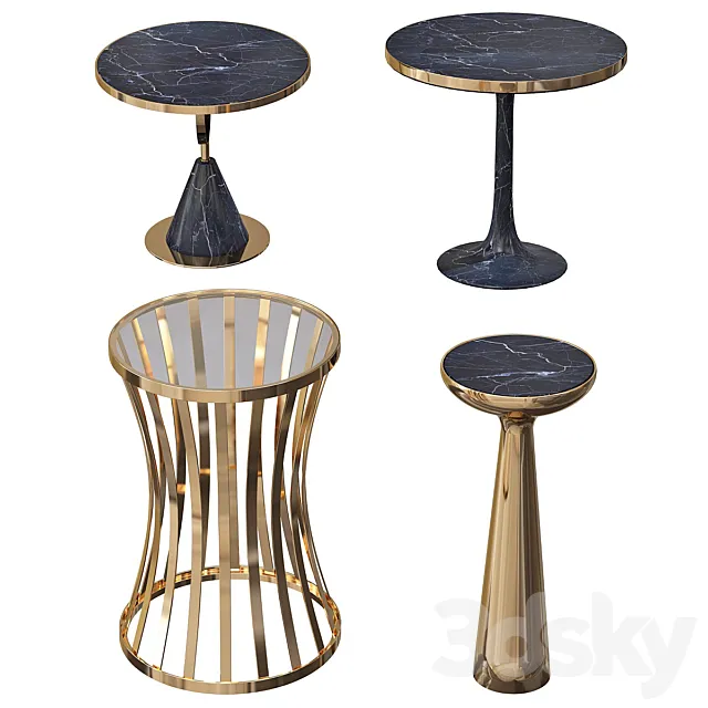 Black bedside table “Parme” 3ds Max