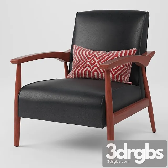 Black Bonded Leather Arm Chair 3dsmax Download