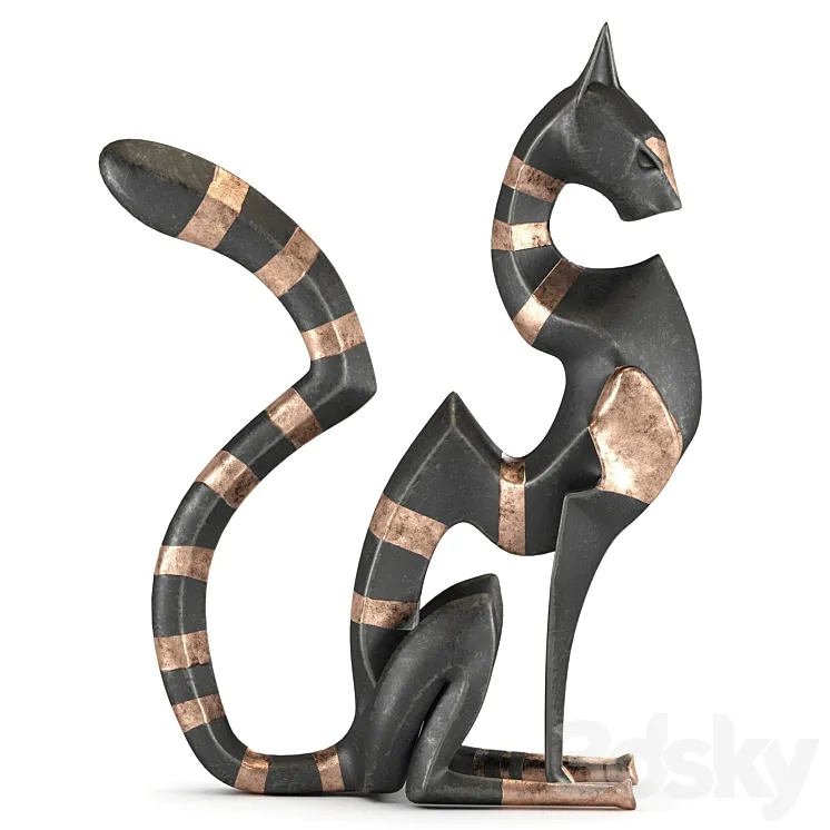 Black cheetah sculpture 3DS Max Model