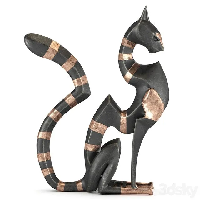 Black cheetah sculpture 3dsMax Model