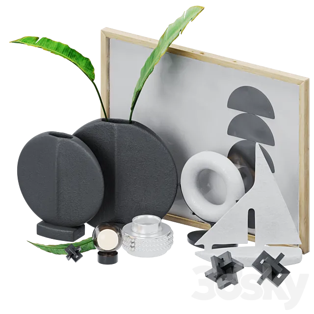 Black decorative set 3DSMax File