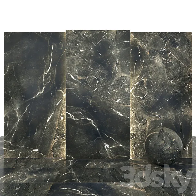 Black Deep Glossy Marble 3ds Max