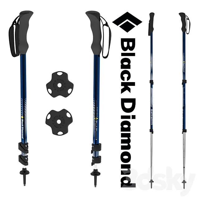 Black Diamond Contour Elliptic Compact Trekking Pole 3DS Max Model