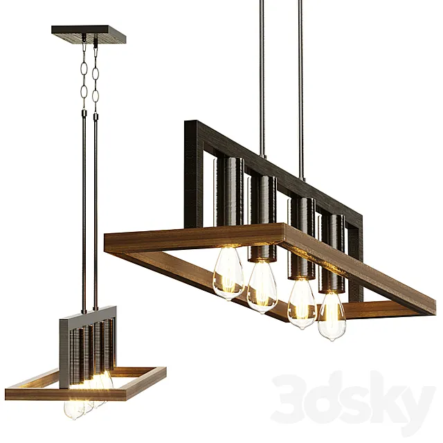 Black Forest 8 Chandelier with 4 Lights – Black Ashbury 3ds Max
