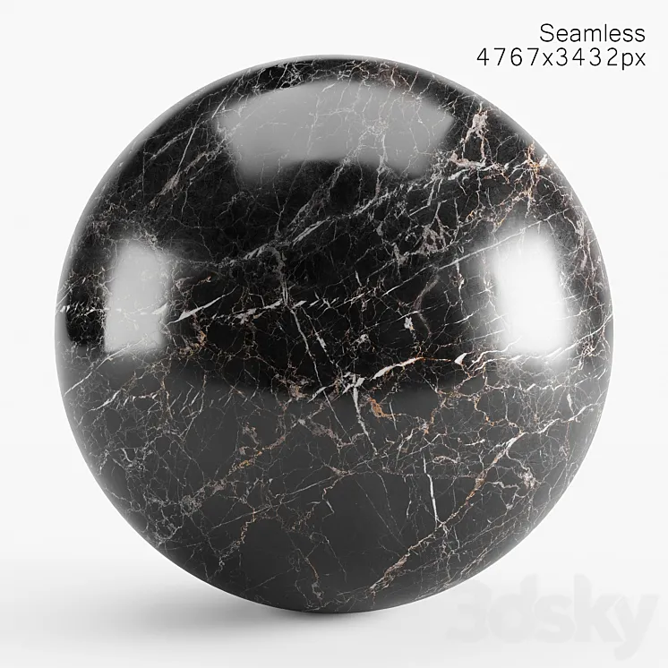 Black marble seamless material 3DS Max