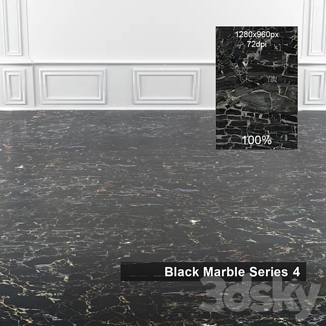 Black Marble Set 4 3DSMax File