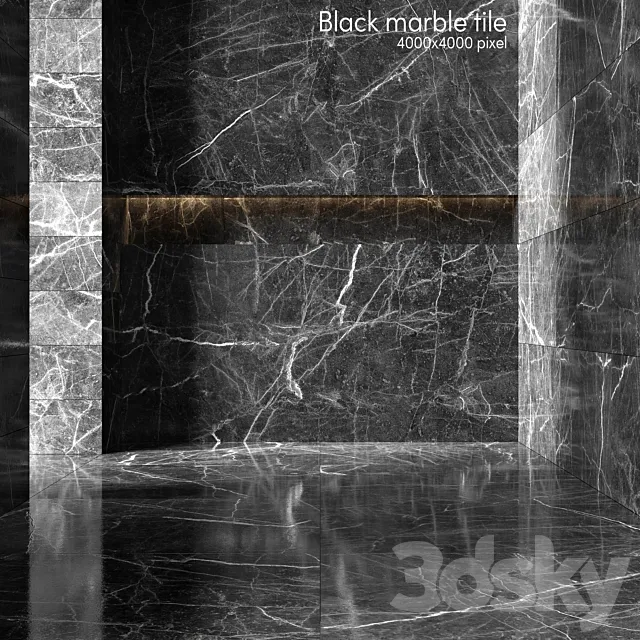 Black marble tiles 3DS Max Model