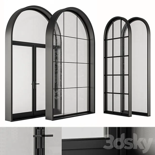 Black Modern Arched Window – Windows Set 07 3dsMax Model