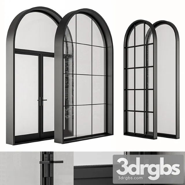 Black modern arched window – windows set 07