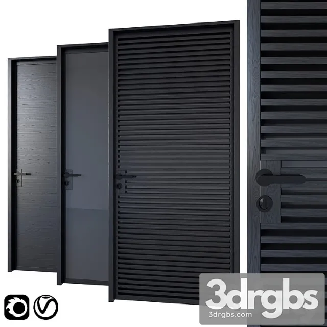 Black modern doors 3dsmax Download