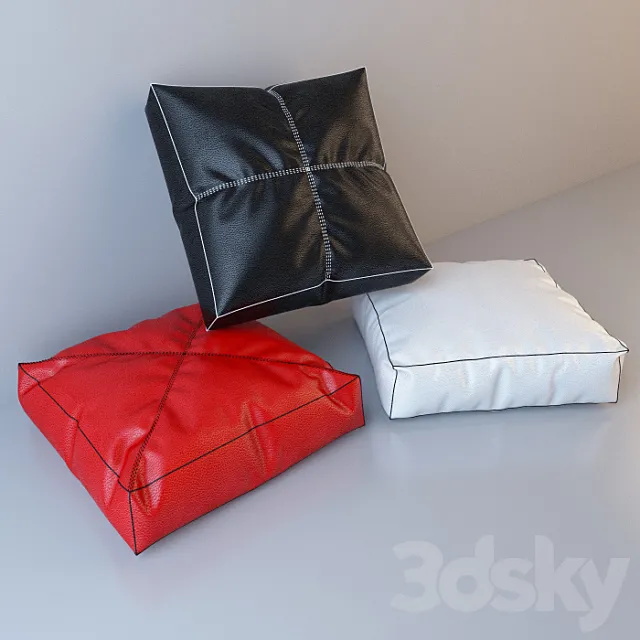 Black-Red-White-Pillows 3DS Max Model