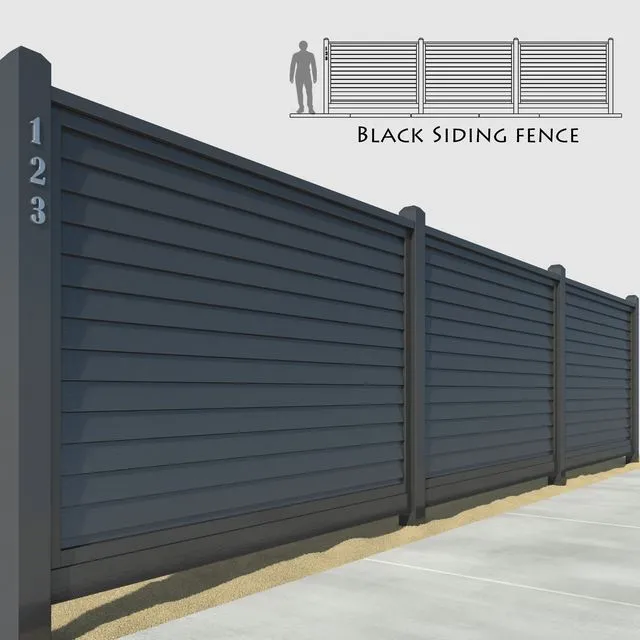 Black siding fence 3dsMax Model
