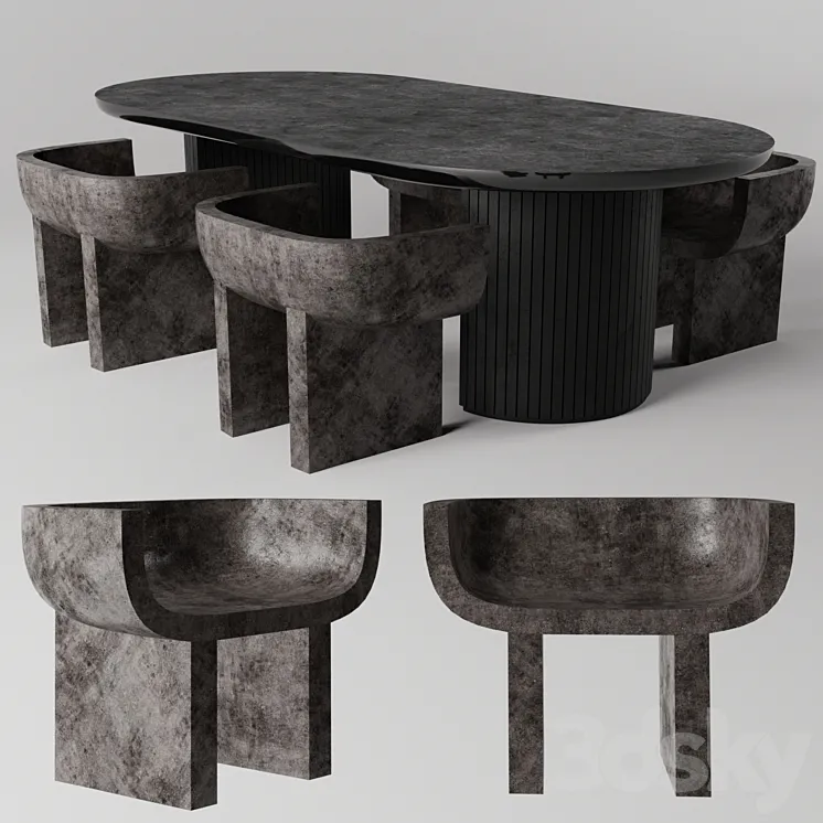 Black Table 3DS Max